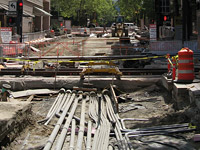 Portland lightrail intersection work